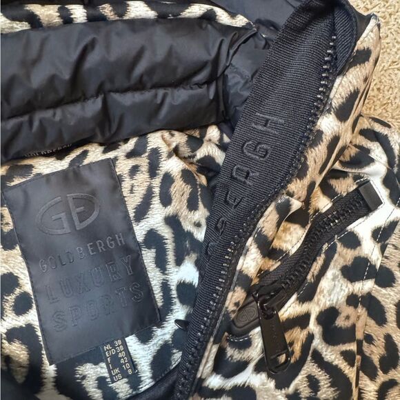 Goldbergh Ski Suit Jumpsuit Lynx Jaguar Leopard Roar Print US 8 Brown Black - Picture 3 of 11